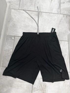NWT MEN’S LARGE NY THREADS Performance Men's L Black Athletic Draw String Shorts